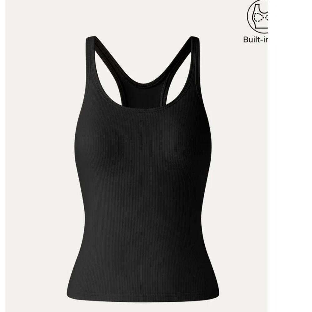 OGL Move Black Scoop Neck Padded Shelf Bra Brami Tank Top Size M New NWT